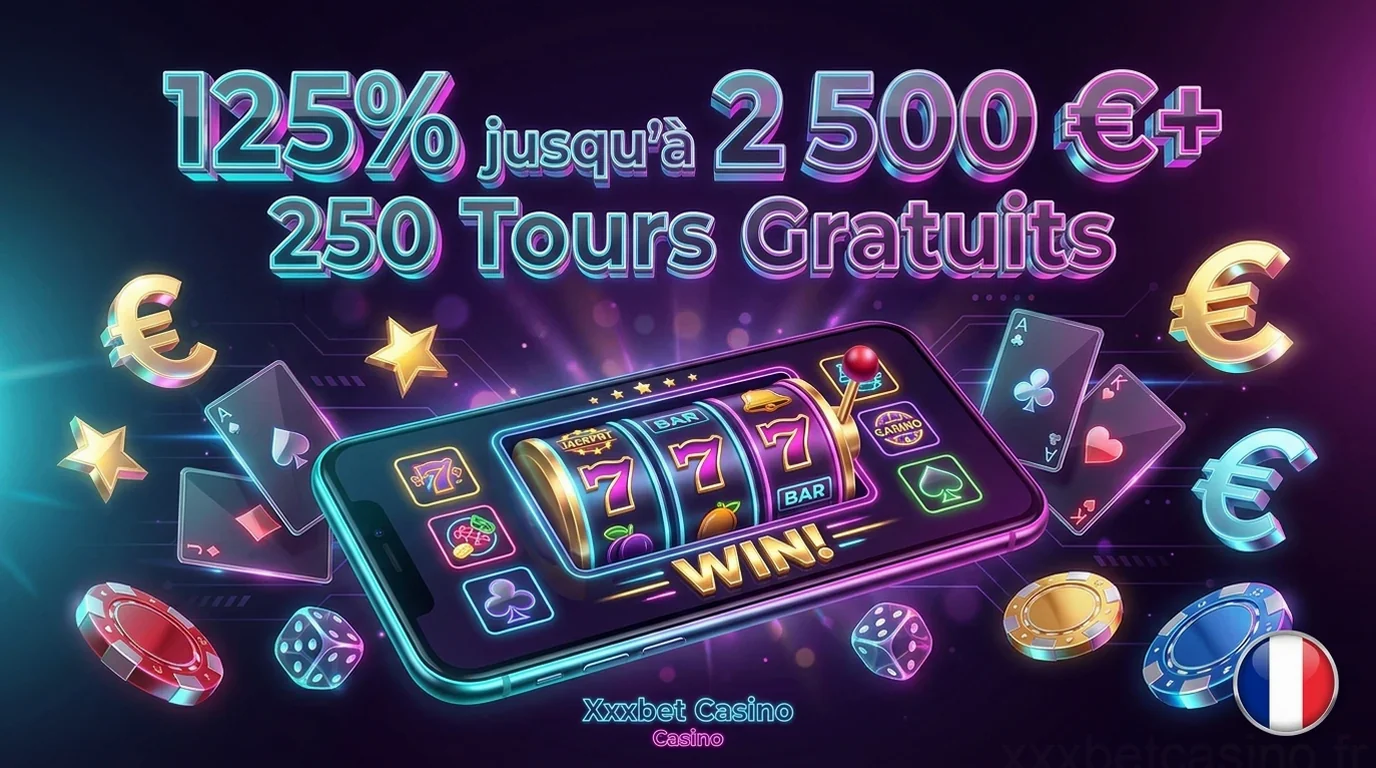 125% jusqu'à 2 500 €+ 250 Tours Gratuits